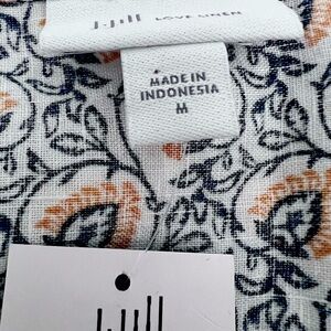 Women’s J. Jill sleeveless linen tunic. Size Medium. New, with tags. Pretty!